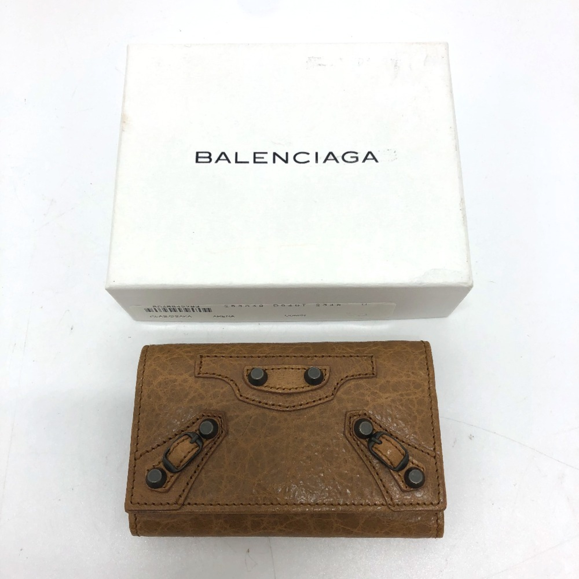 Balenciaga 253048 accessories/studs 6-Ring Accessory Key Case Brown