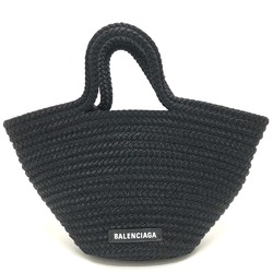 Balenciaga 695612 logo ibiza basket bag Bag Tote Bag Summer bag Hand Bag Black SilverHardware