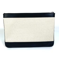 Balenciaga 420407 logo bag pouch Clutch bag Ivory Black