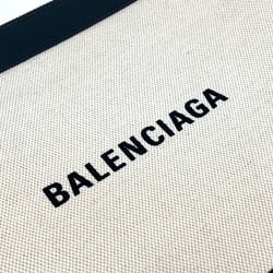 Balenciaga 420407 logo bag pouch Clutch bag Ivory Black