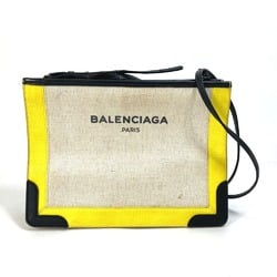 Balenciaga 339937 Crossbody Clutch bag pouch Shoulder Bag yellow Black x Beige