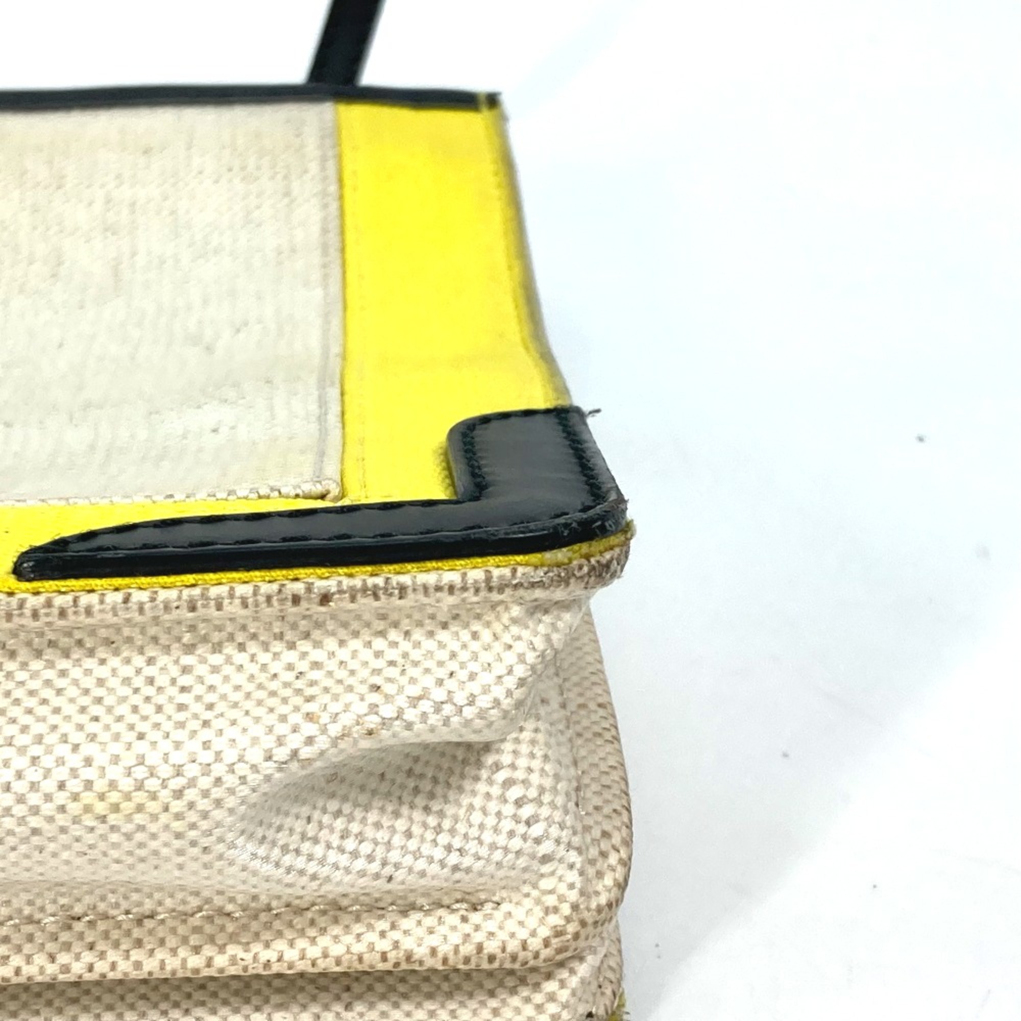 Balenciaga 339937 Crossbody Clutch bag pouch Shoulder Bag yellow Black x Beige