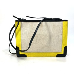 Balenciaga 339937 Crossbody Clutch bag pouch Shoulder Bag yellow Black x Beige