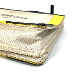 Balenciaga 339937 Crossbody Clutch bag pouch Shoulder Bag yellow Black x Beige