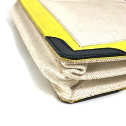 Balenciaga 339937 Crossbody Clutch bag pouch Shoulder Bag yellow Black x Beige