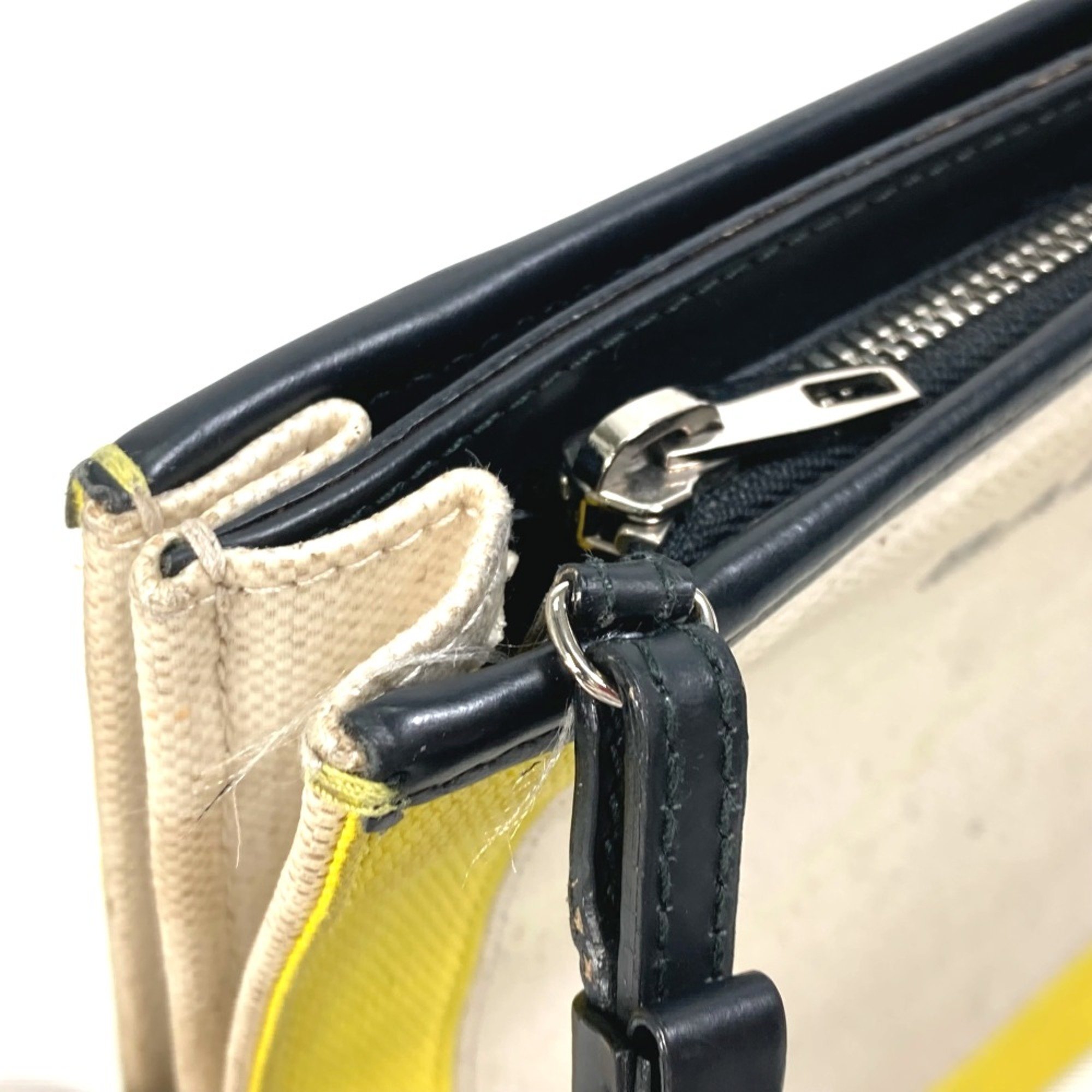 Balenciaga 339937 Crossbody Clutch bag pouch Shoulder Bag yellow Black x Beige