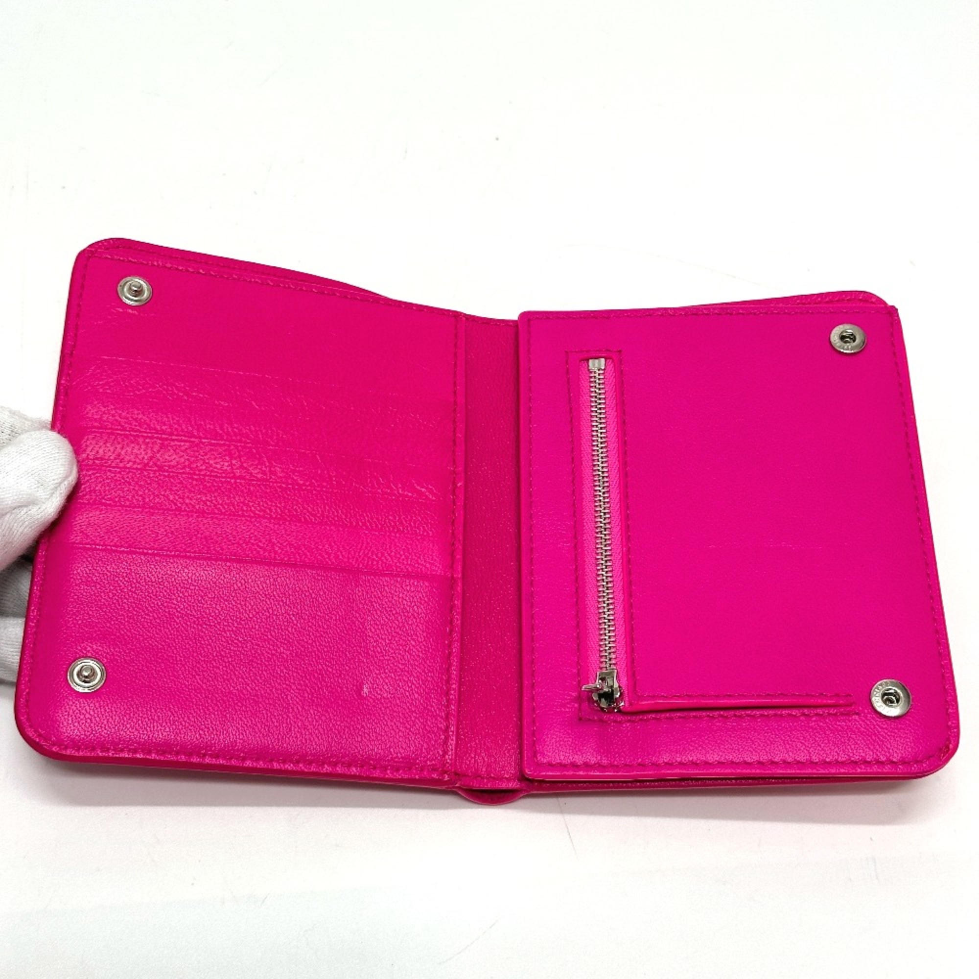 Balenciaga logo Medium wallet Folded wallet pink Black