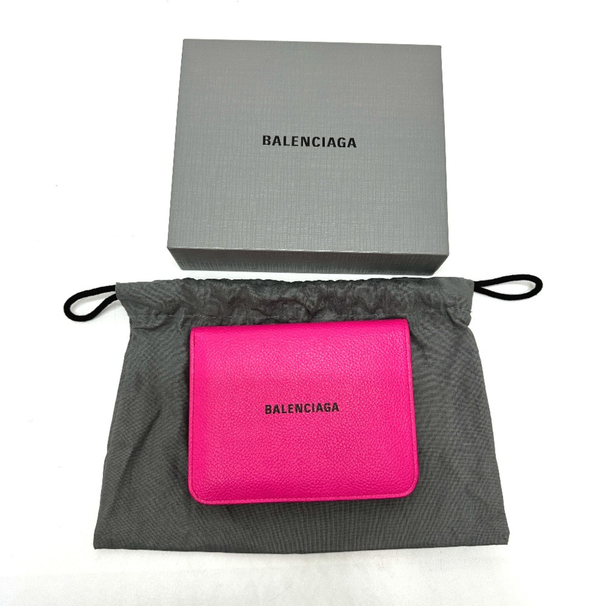 Balenciaga logo Medium wallet Folded wallet pink Black