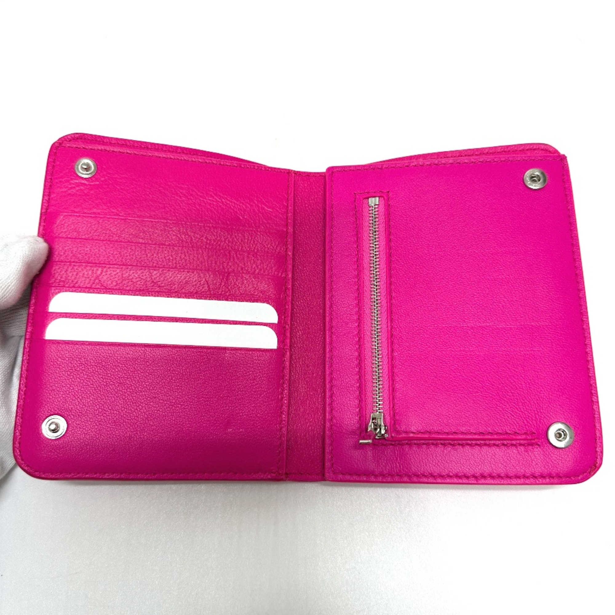 Balenciaga logo Medium wallet Folded wallet pink Black