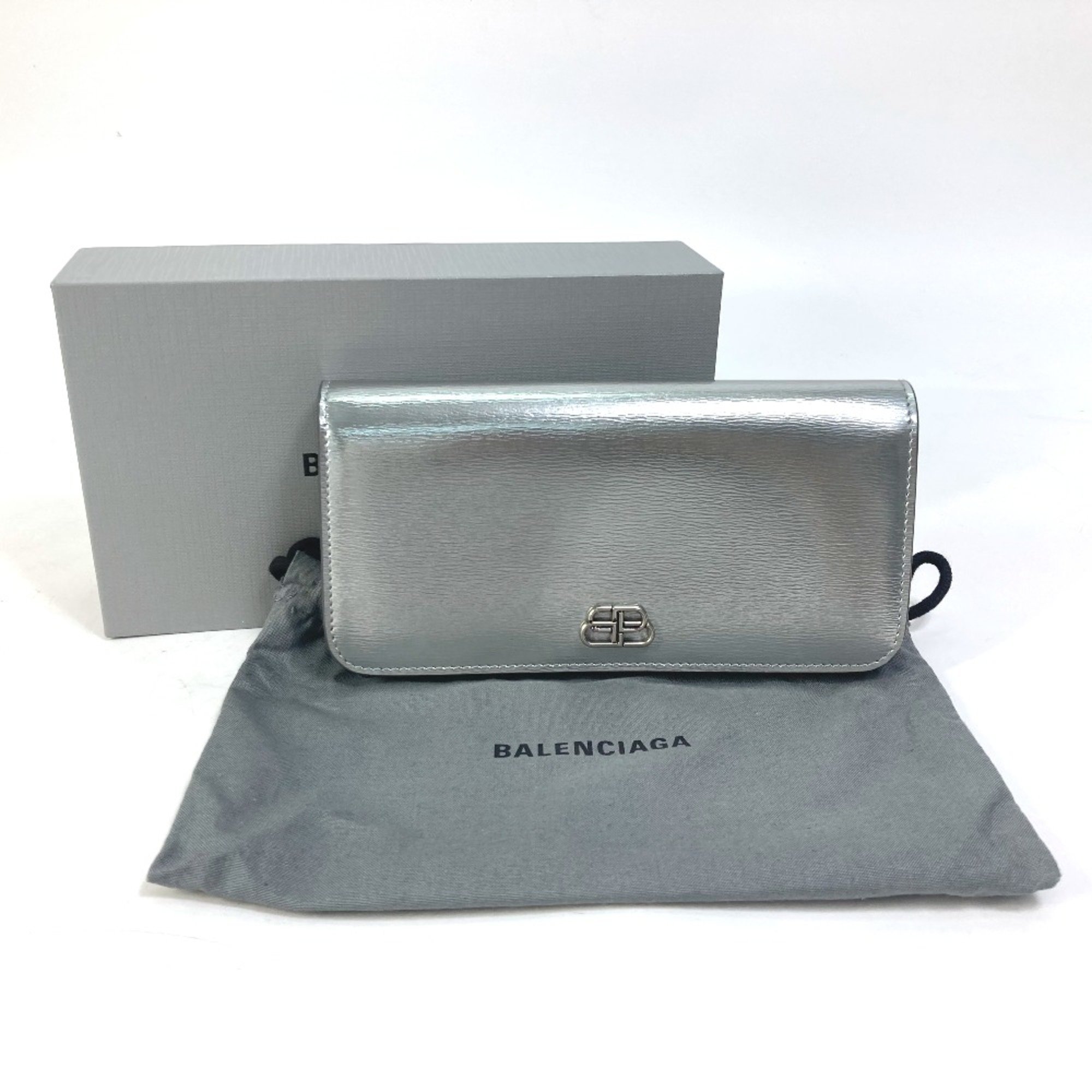 Balenciaga 601479 Long wallet Two fold Long Wallet Silver