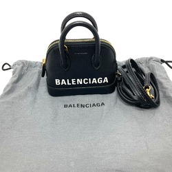 Balenciaga 639756 logo Bag 2WAY Hand Bag Shoulder Bag Black GoldHardware