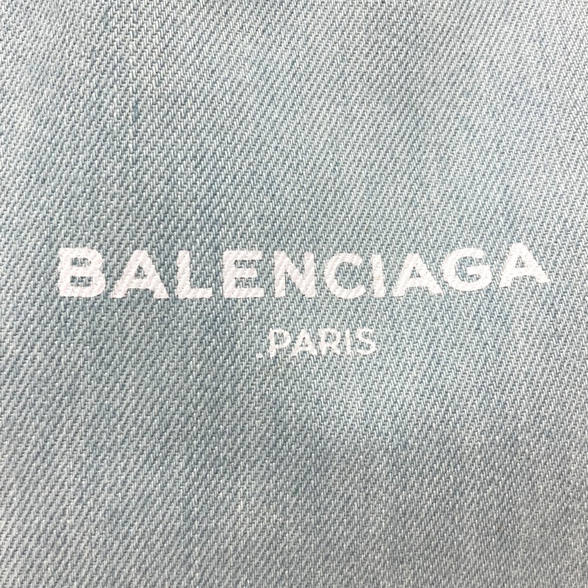 Balenciaga 339933 Logo print Bag Hand Bag Tote Bag Light blue