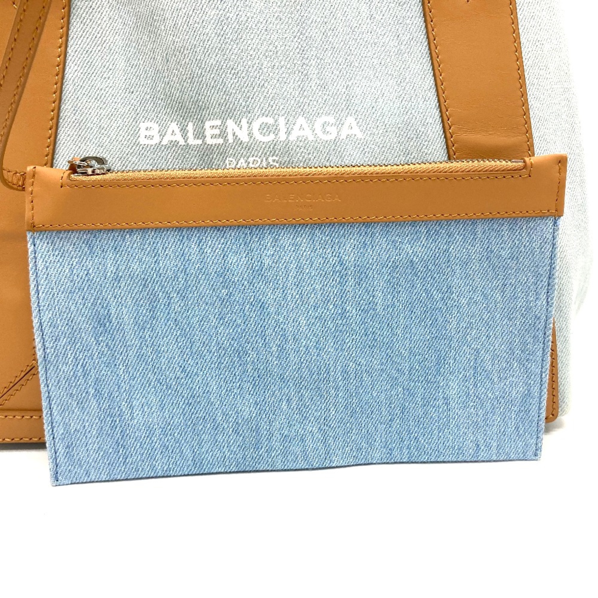 Balenciaga 339933 Logo print Bag Hand Bag Tote Bag Light blue