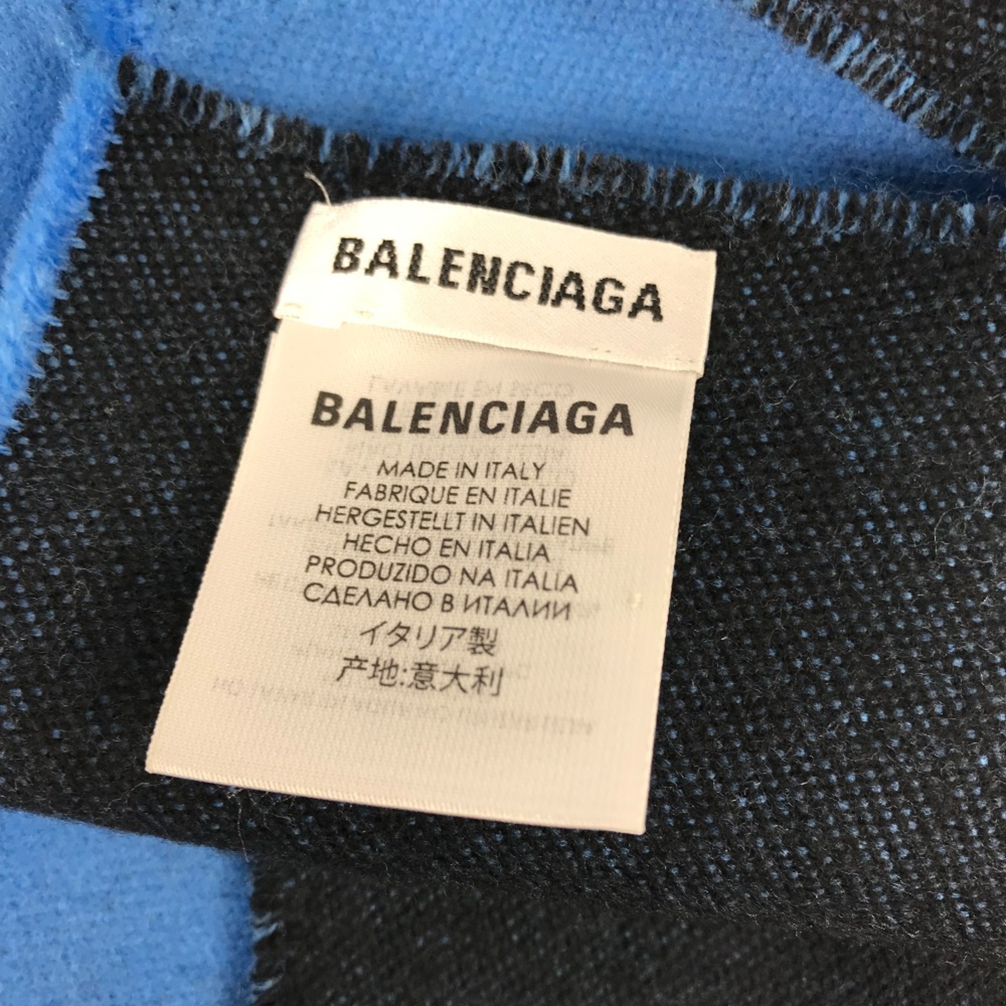 Balenciaga Bicolor Scarf blue Black