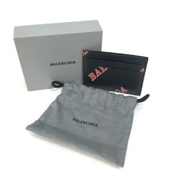 Balenciaga 594309 Logo print name card holder Card Case Black