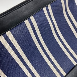 Balenciaga 420407 Striped logo Bag Large Pouch Cluch Bag Clutch bag Navy x Black