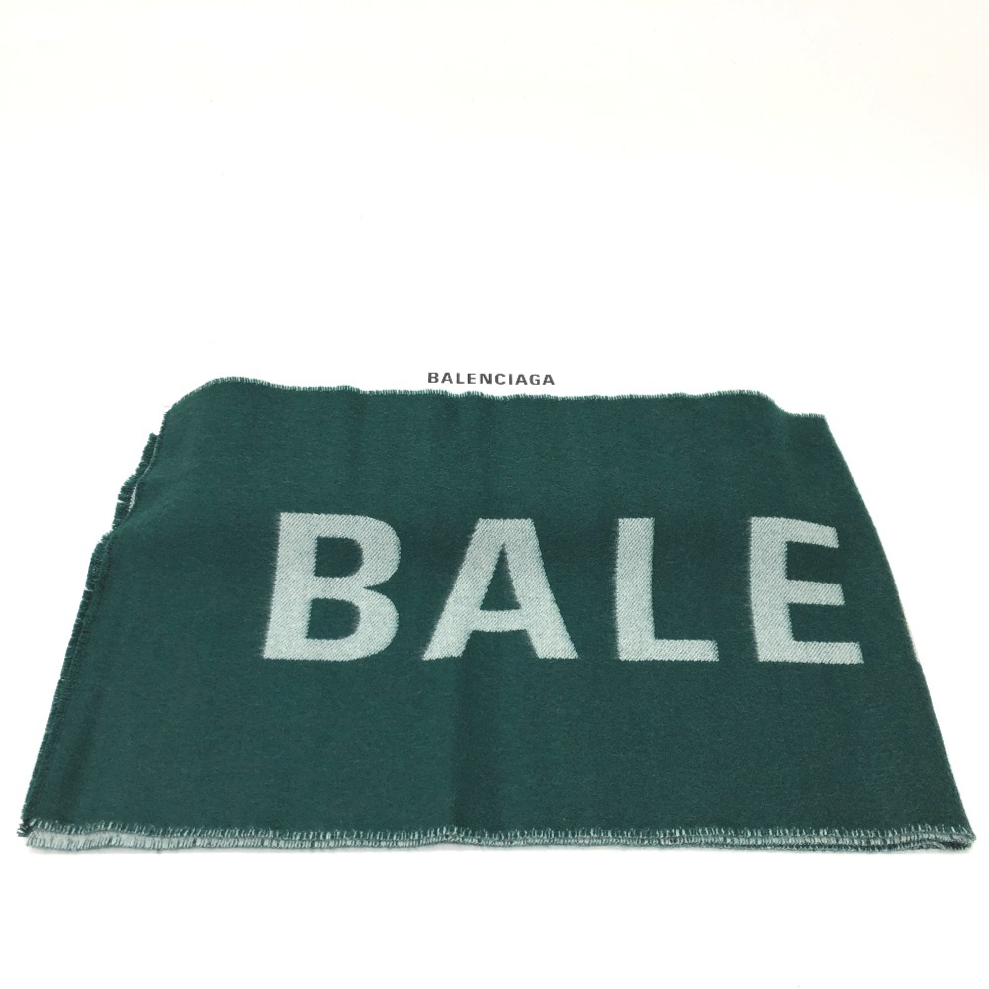 Balenciaga logo Scarf Green White