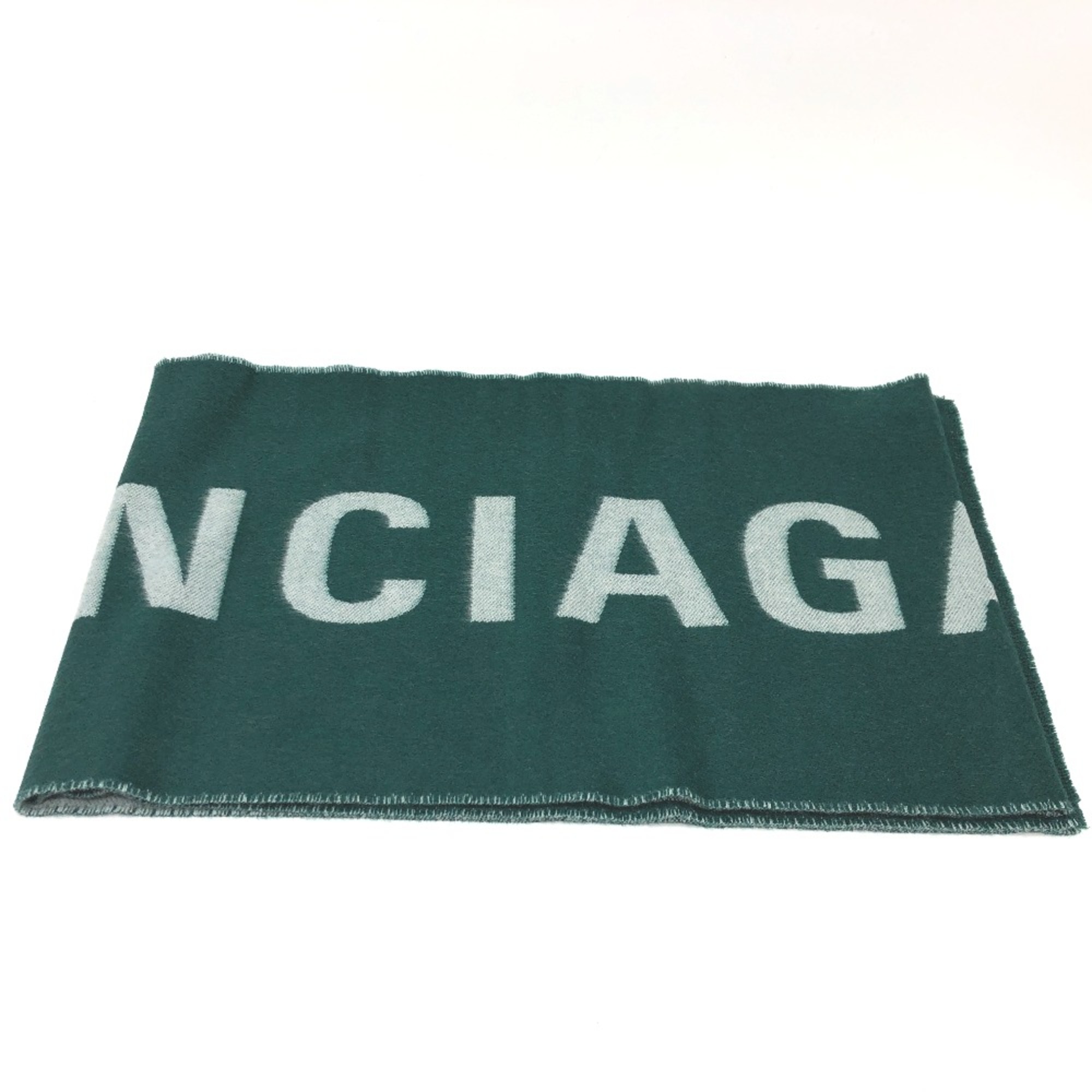 Balenciaga logo Scarf Green White