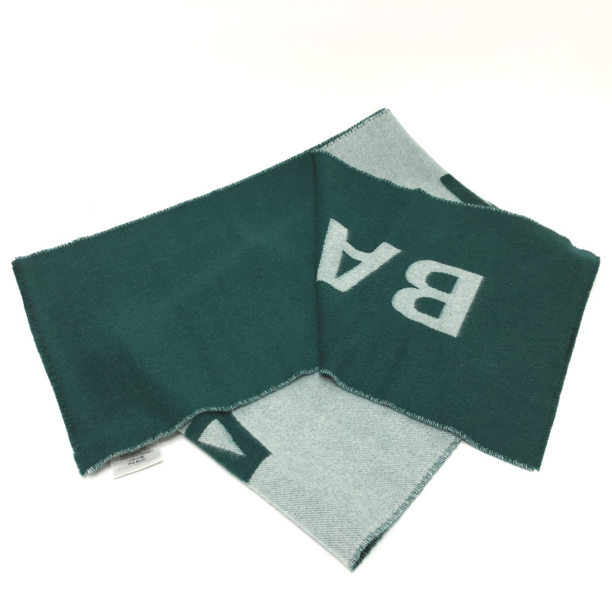 Balenciaga logo Scarf Green White