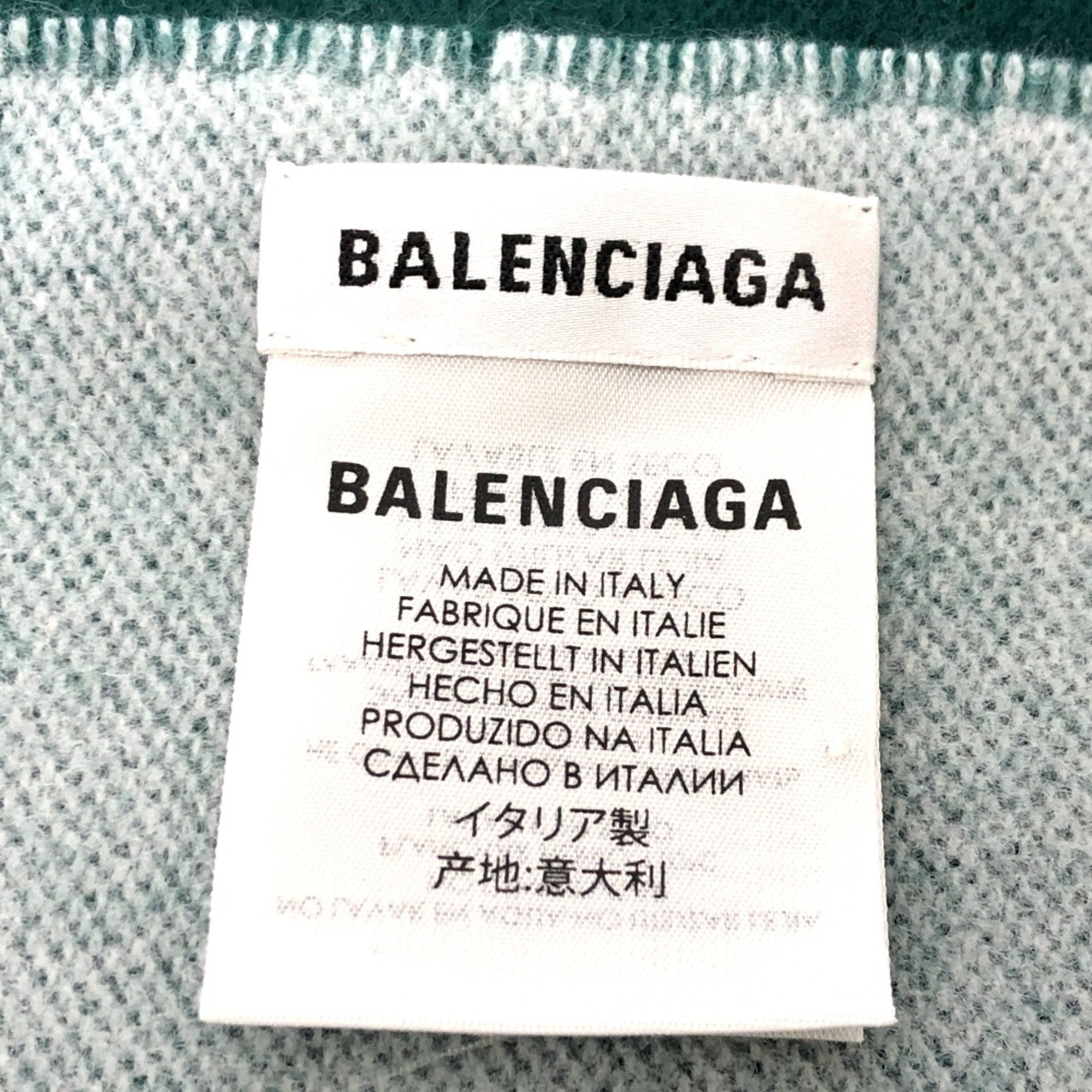 Balenciaga logo Scarf Green White