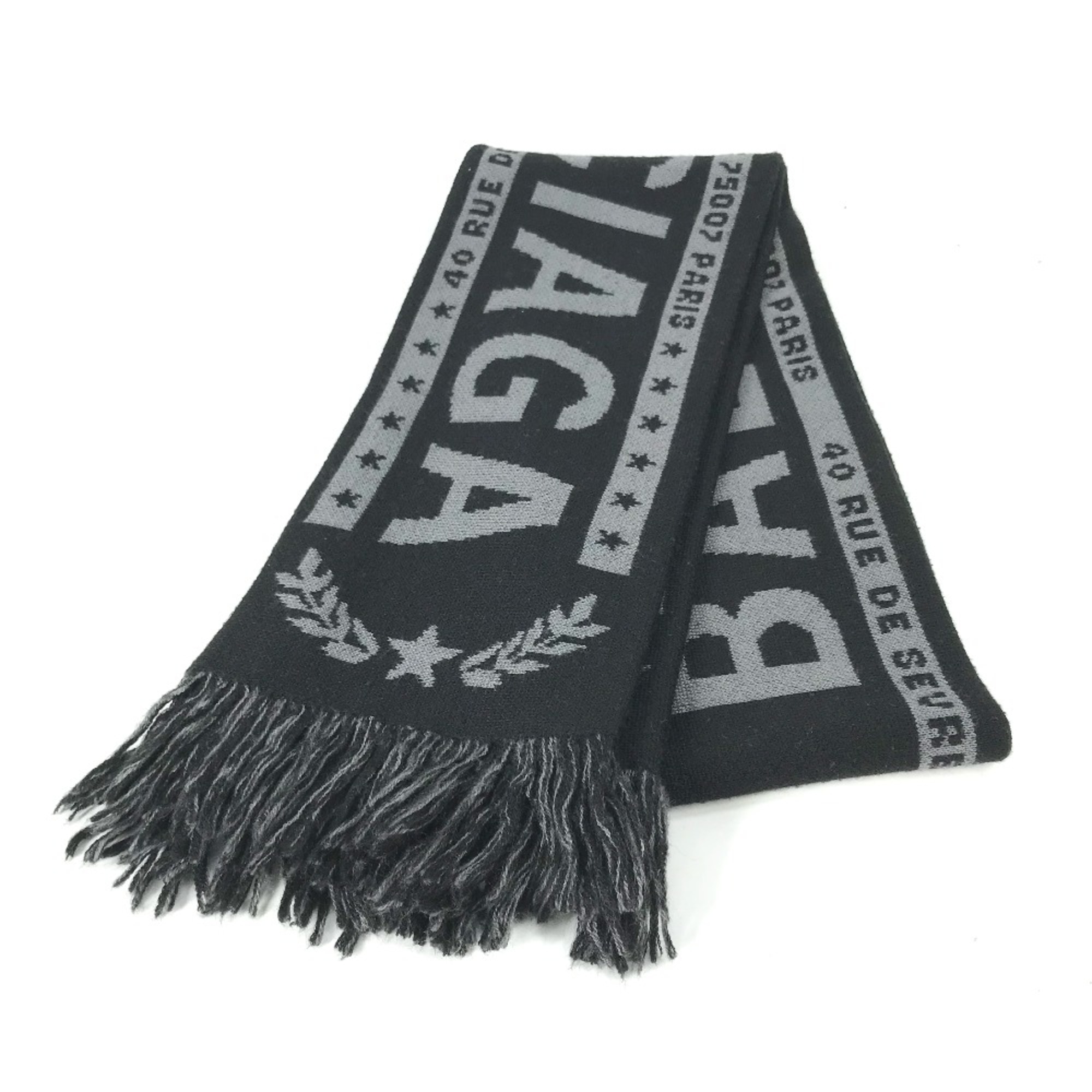 Balenciaga logo fringe Scarf Black gray