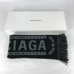 Balenciaga logo fringe Scarf Black gray