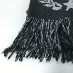 Balenciaga logo fringe Scarf Black gray