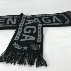 Balenciaga logo fringe Scarf Black gray