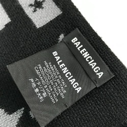 Balenciaga logo fringe Scarf Black gray