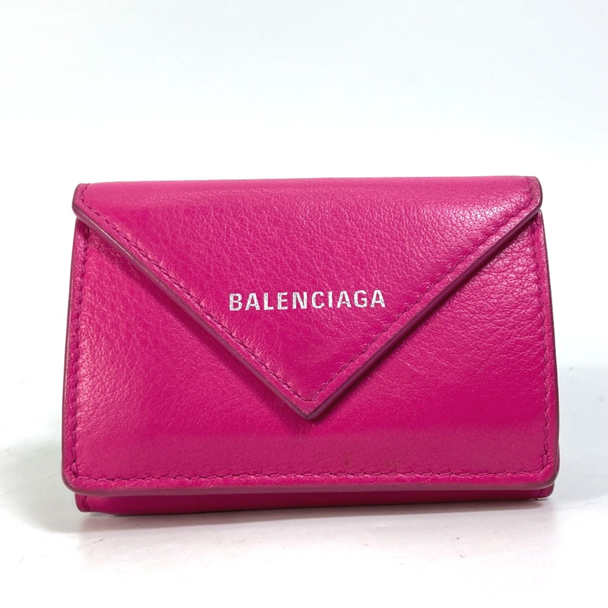 Balenciaga 391446 logo Compact wallet Trifold wallet pink White