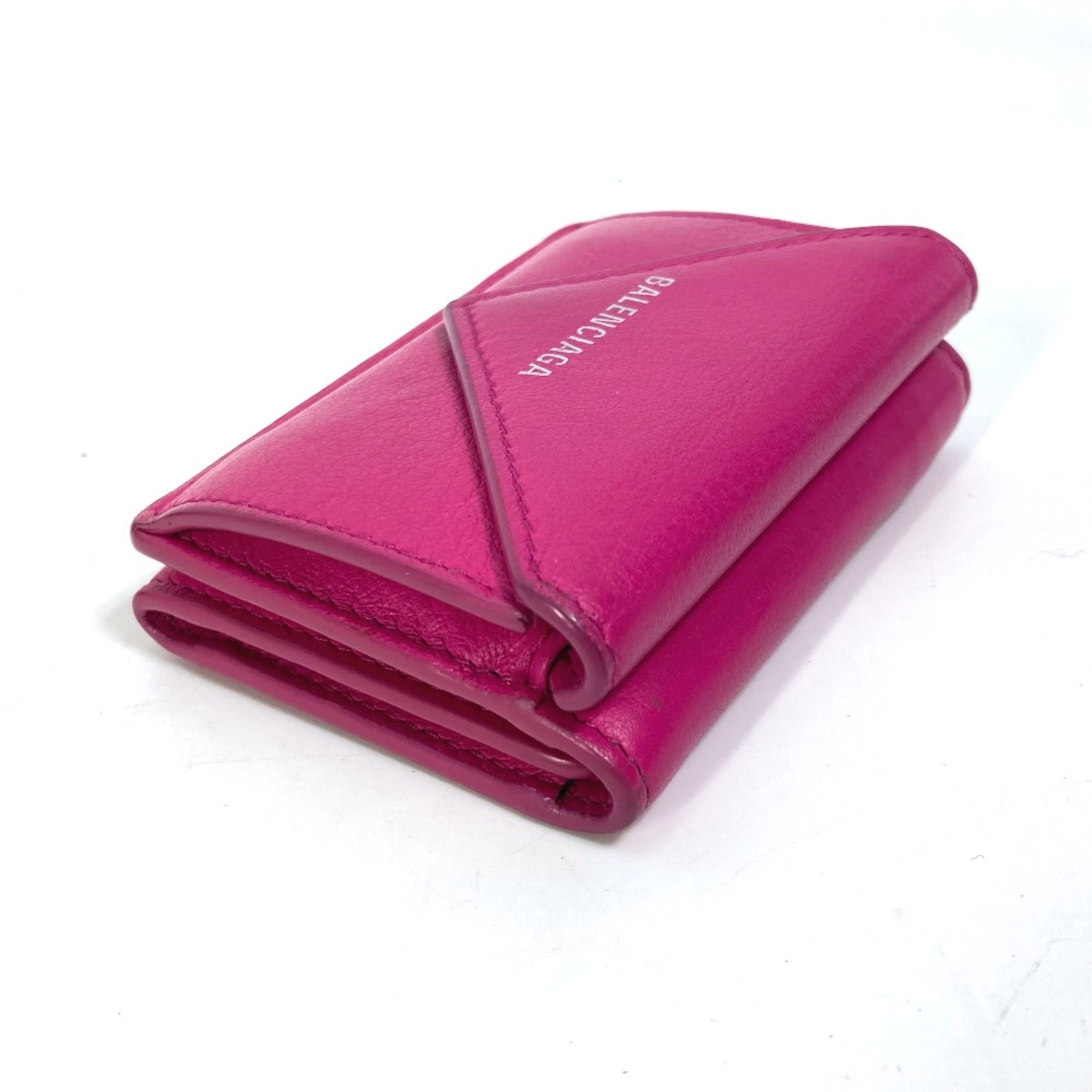 Balenciaga 391446 logo Compact wallet Trifold wallet pink White