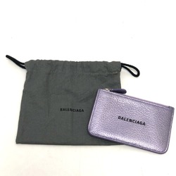 Balenciaga 637130 logo Card Case Wallet Case Coin Compartment coin purse purple