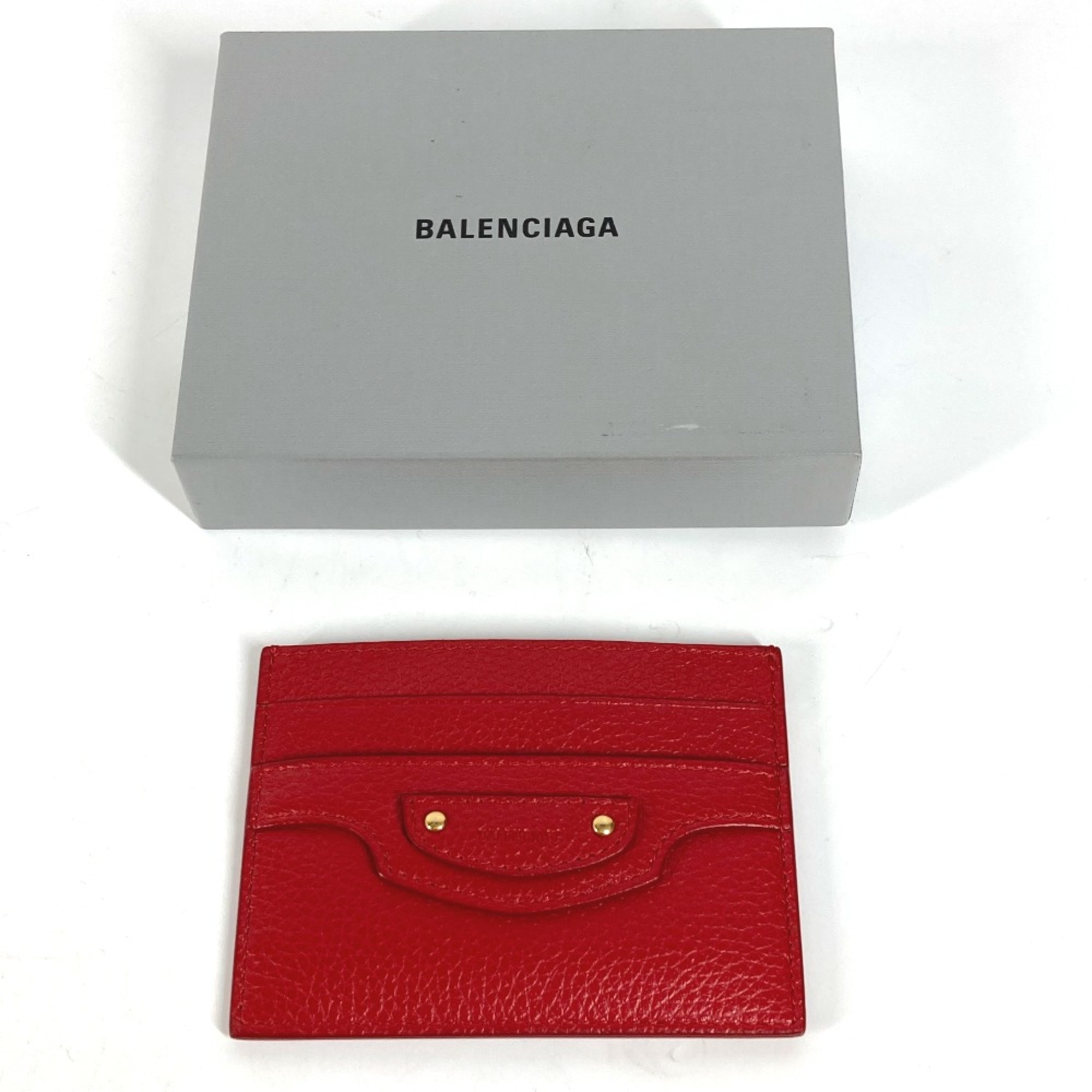 Balenciaga 640109 Business Card Holder Pass Case Card Case Red