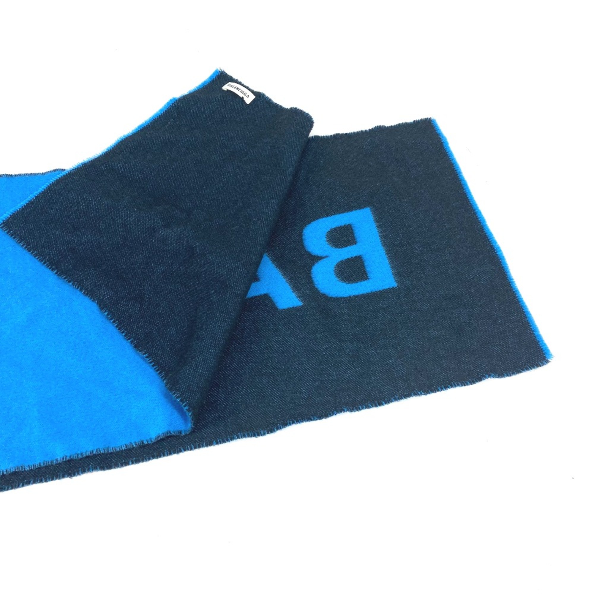 Balenciaga Bicolor Scarf blue Black