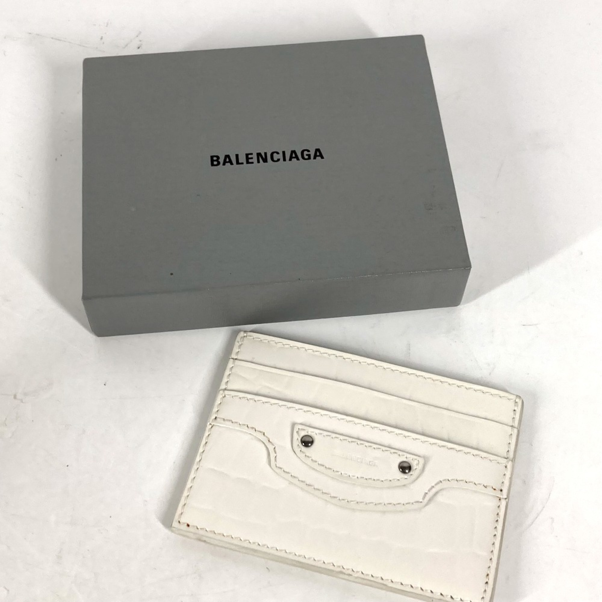 Balenciaga 640109 Business Card Holder Pass Case Card Case White