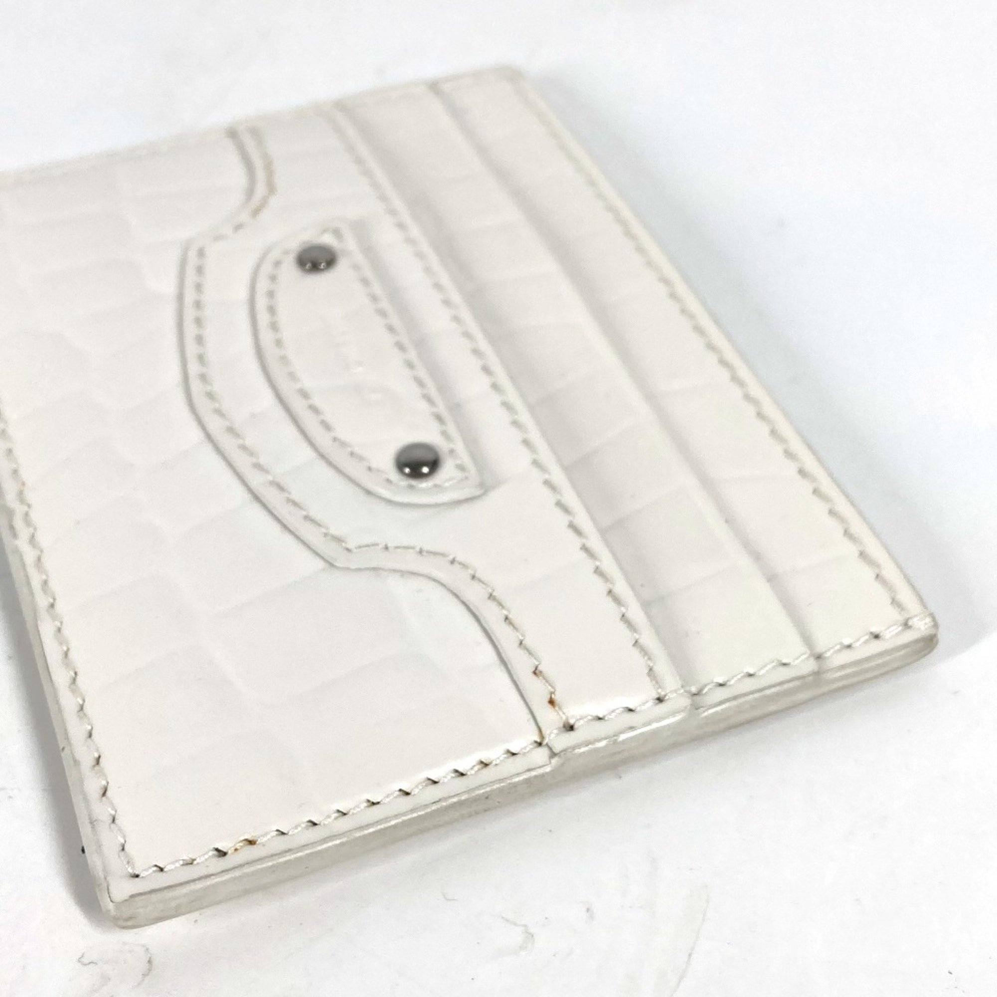 Balenciaga 640109 Business Card Holder Pass Case Card Case White