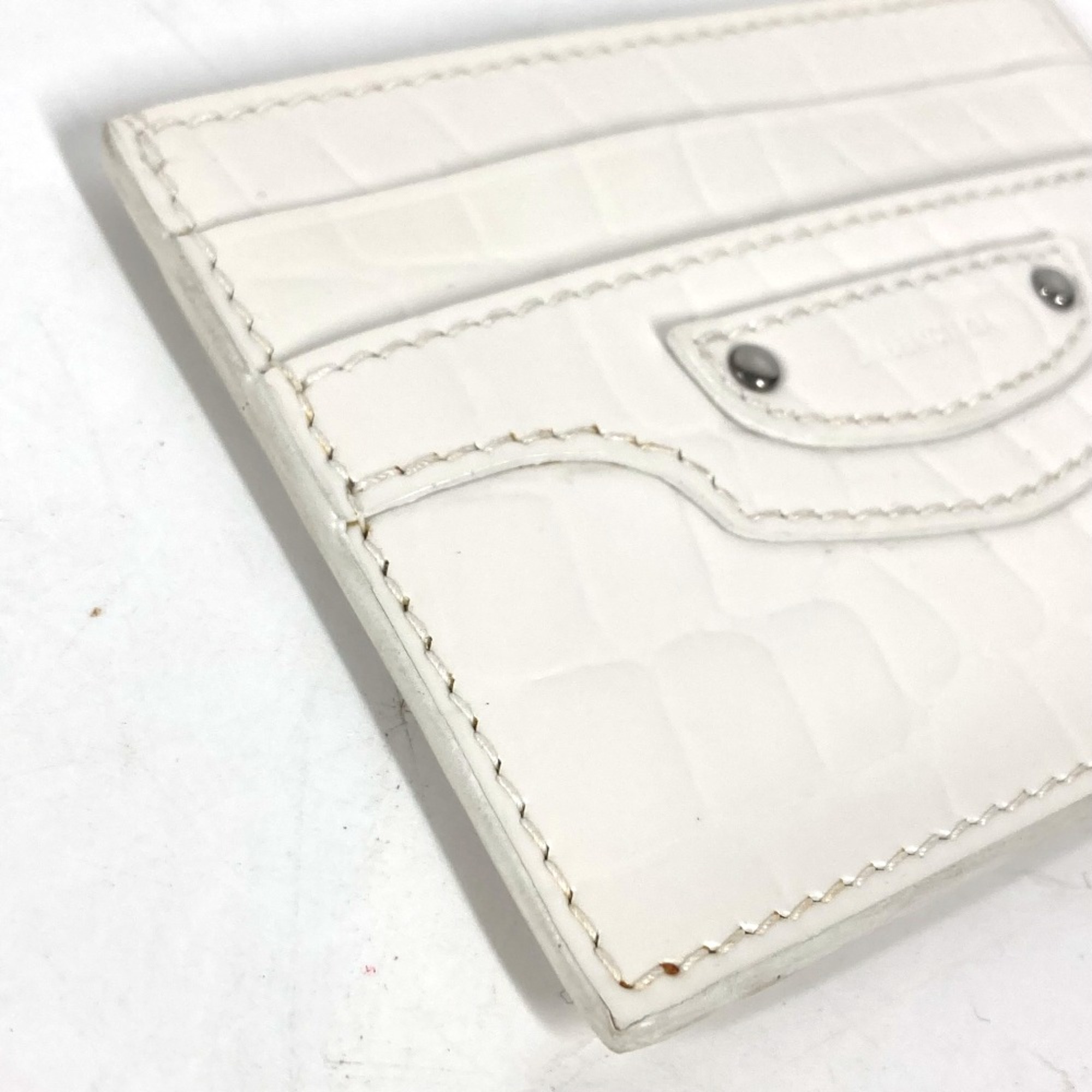 Balenciaga 640109 Business Card Holder Pass Case Card Case White