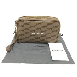 Balenciaga 644432 logo Pochette bag Clutch bag Brown GoldHardware