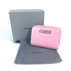 Balenciaga 674847 Compact wallet BB logo Folded wallet Light pink