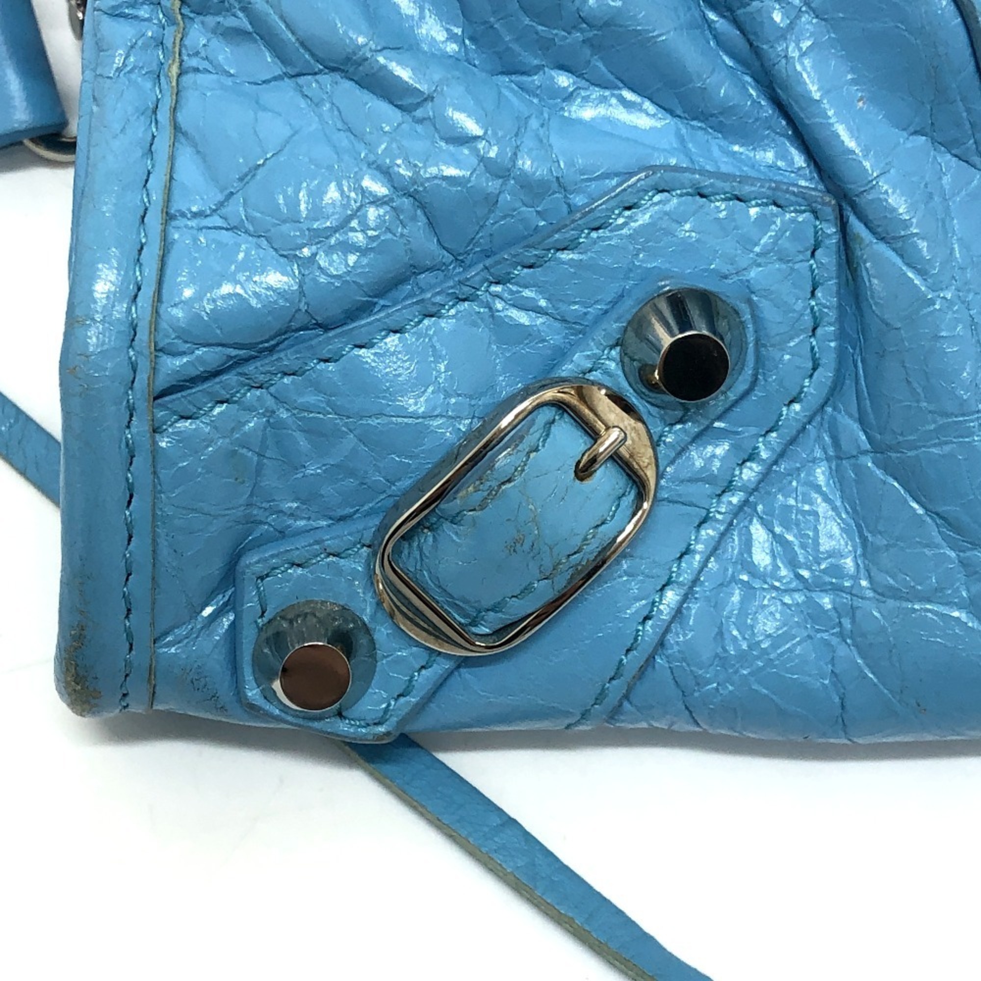 Balenciaga 300295 2WAY Shoulder Crossbody Bag Hand Bag Light blue SilverHardware