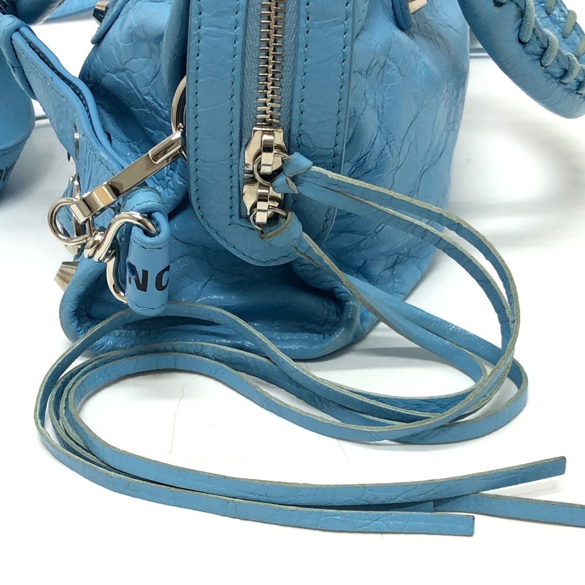 Balenciaga 300295 2WAY Shoulder Crossbody Bag Hand Bag Light blue SilverHardware