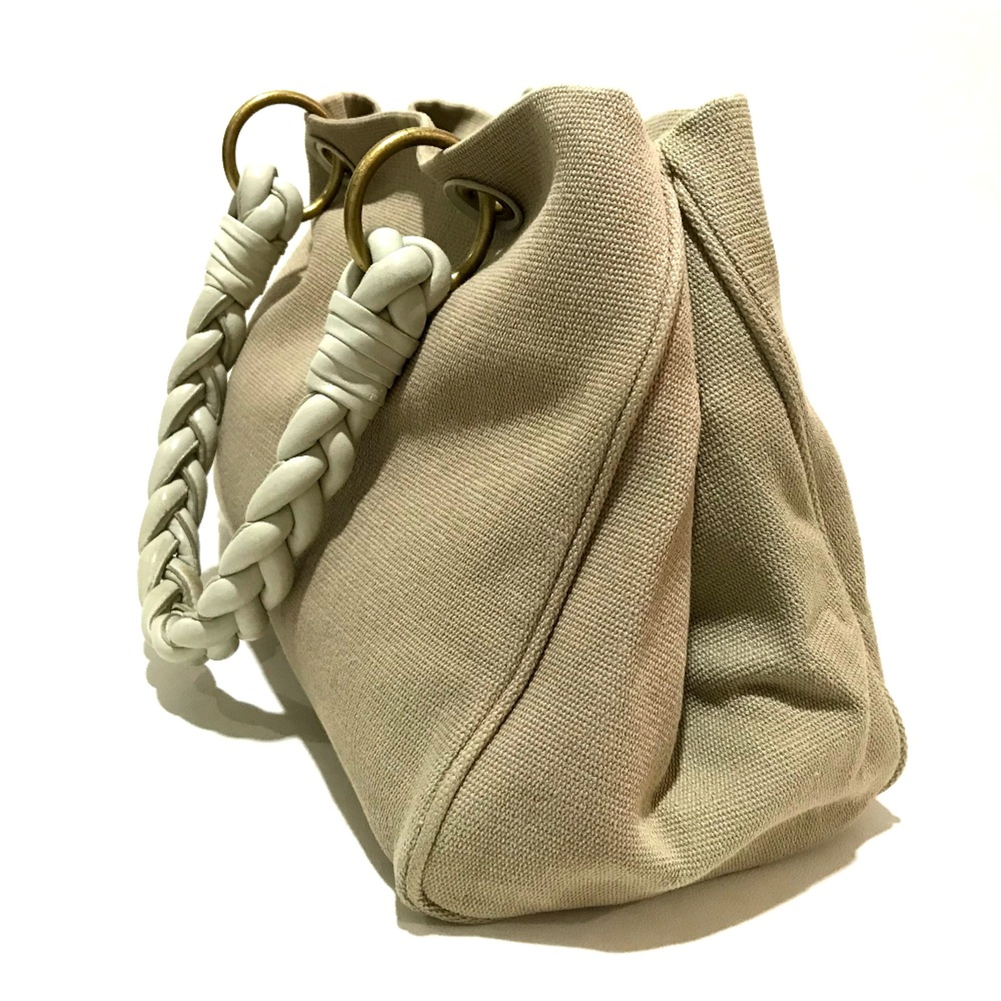 BOTTEGA VENETA 195976 Shoulder Bag bag shawl Tote Bag Beige Beige x Ivory