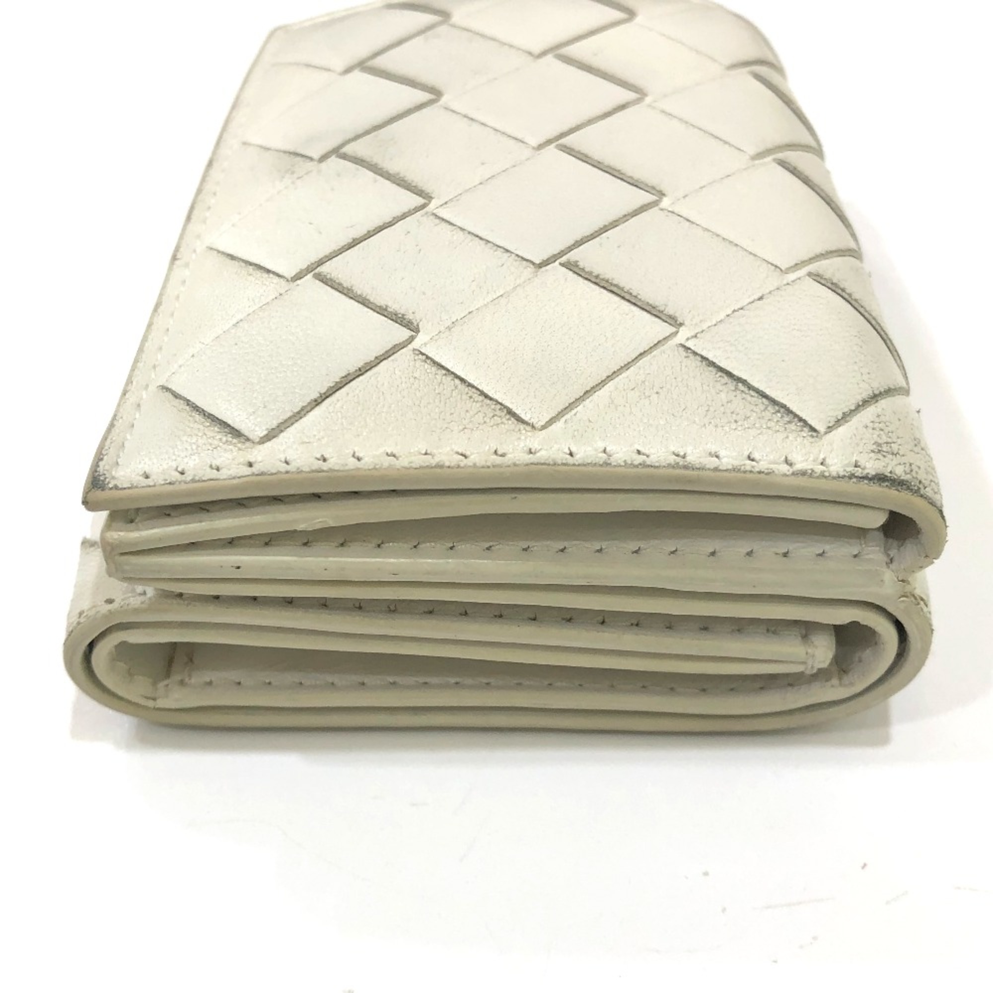 BOTTEGA VENETA Intrecciato Tiny Trifold wallet White