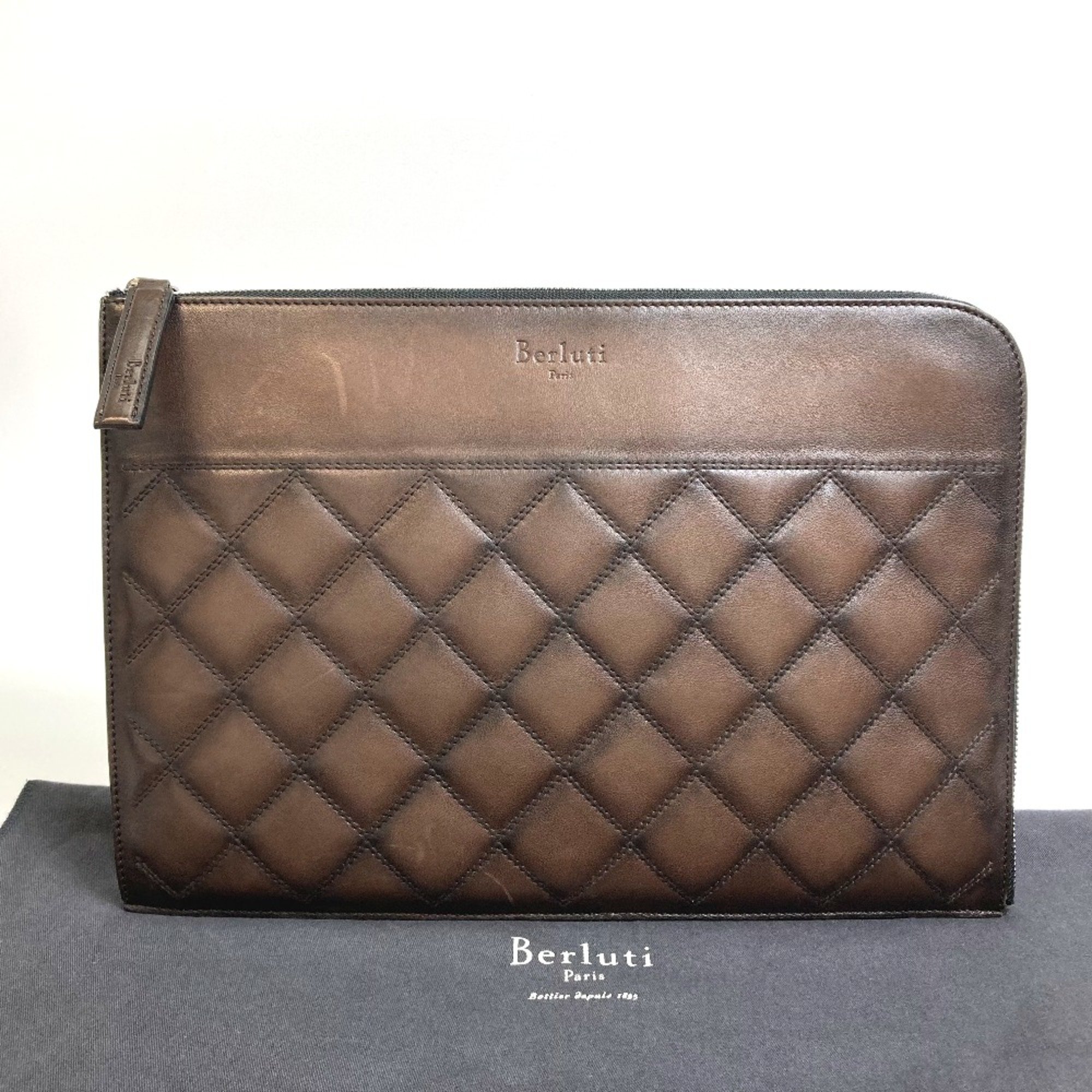 Berlutti Bag Cluch Bag Clutch bag Dark brown