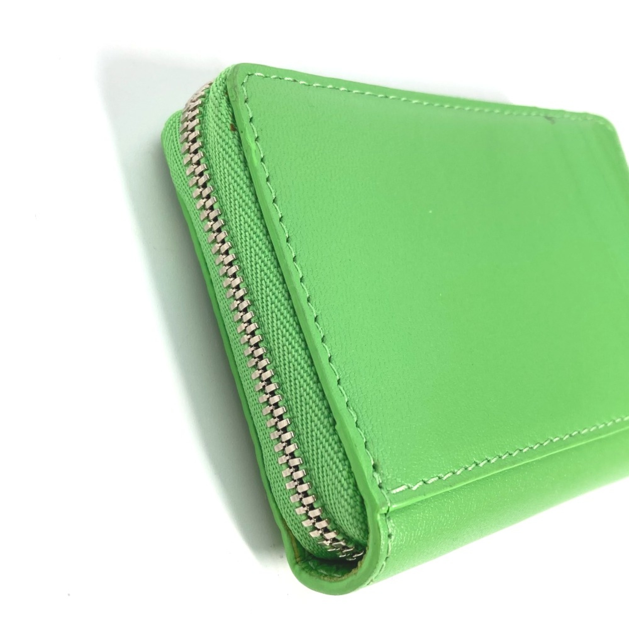 Balenciaga 616911 Zip Around Card Case Compact Wallet coin purse Green Black