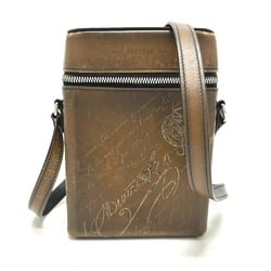 Berlutti Calligraphy Shoulder Bag Brown