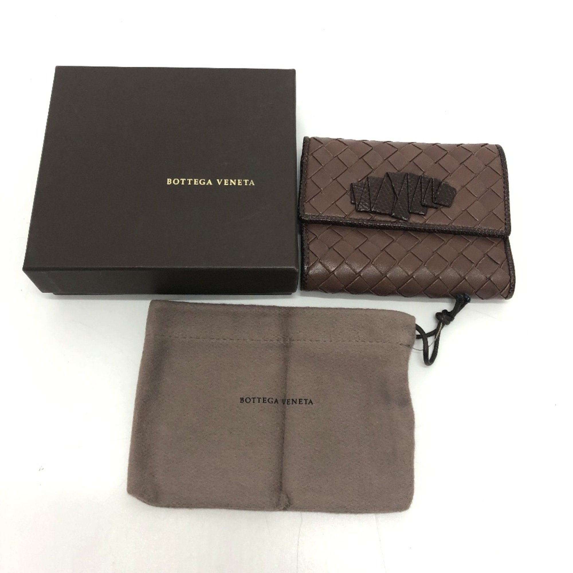 BOTTEGA VENETA Intrecciato Saif Trifold wallet Brown