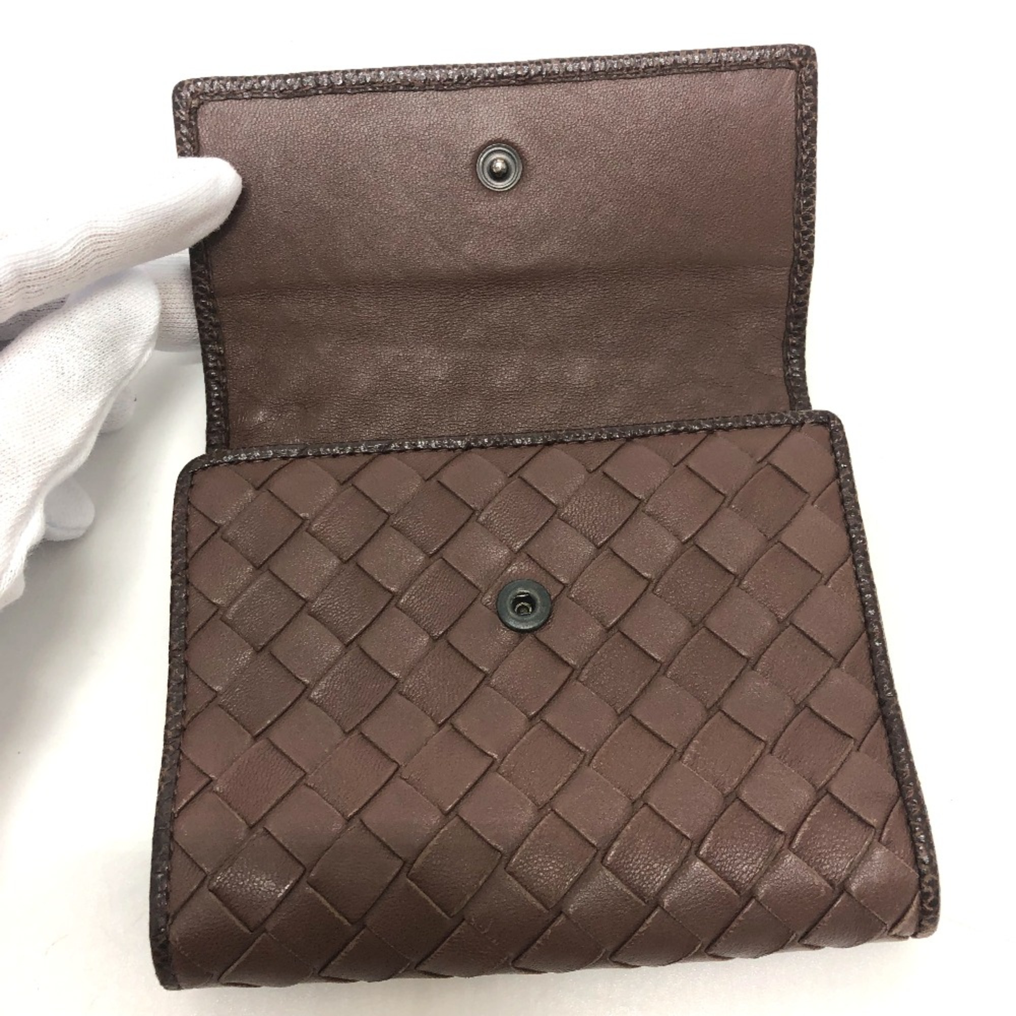 BOTTEGA VENETA Intrecciato Saif Trifold wallet Brown