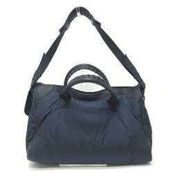 Balenciaga 115748 2WAY Bag Shoulder Bag Bag Bag Hand Bag Navy SilverHardware