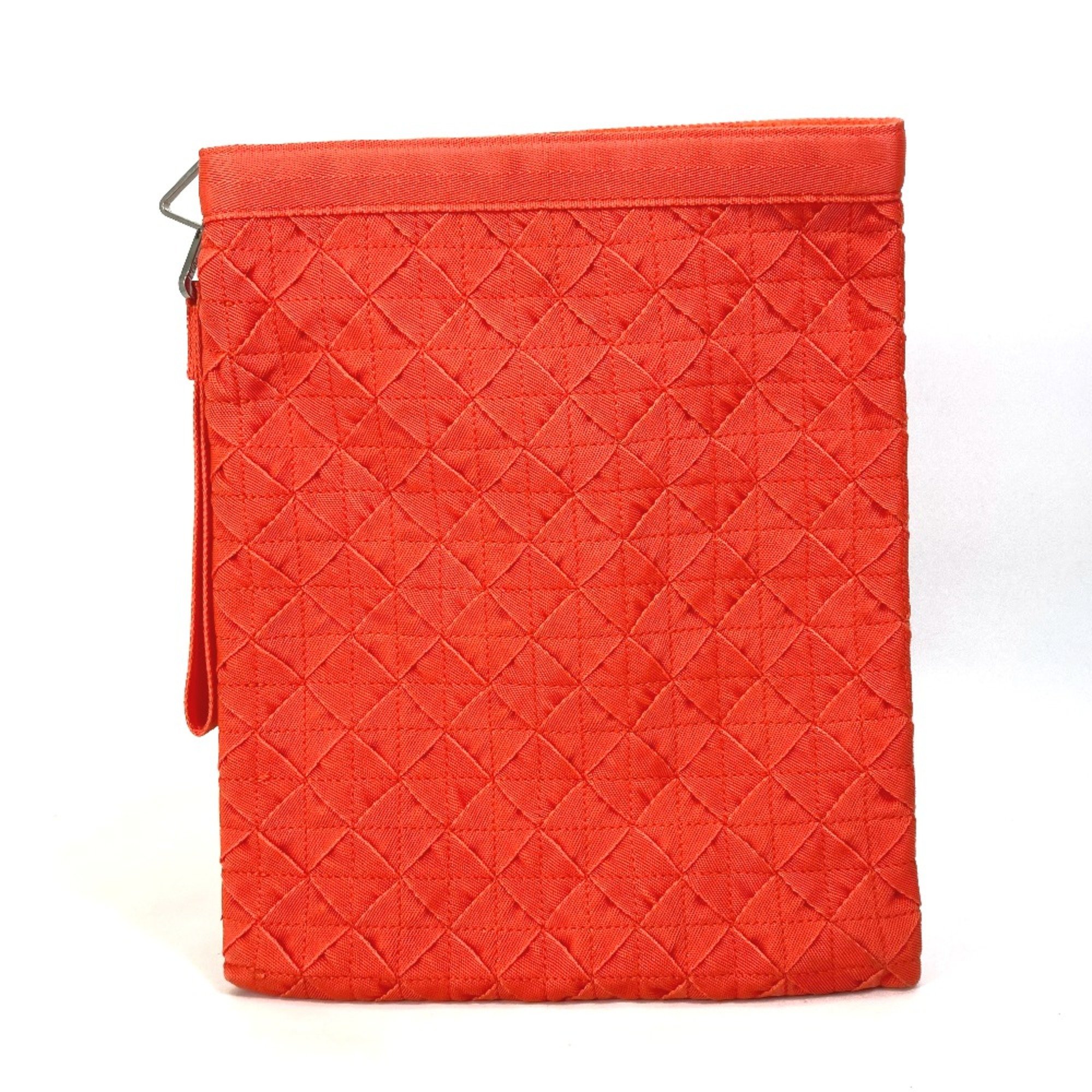 BOTTEGA VENETA 667060 Intrecciato Bag pouch with strap Clutch bag Orange